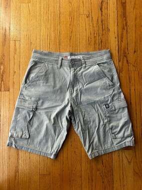 Element Men's Gray Cargo Shorts Size 30 Slim Fit